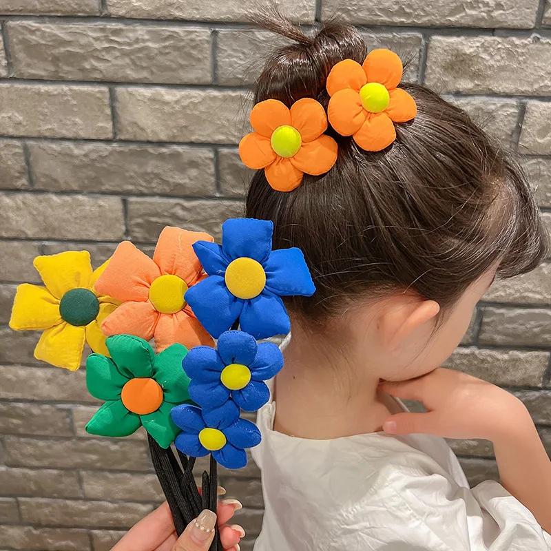 2 Pcs/set Baby Girls Ribbon Bow Clips Hairpins Cute Baby Girl Flower Metal Hair  Bows Clip Headwear Hair Accessories