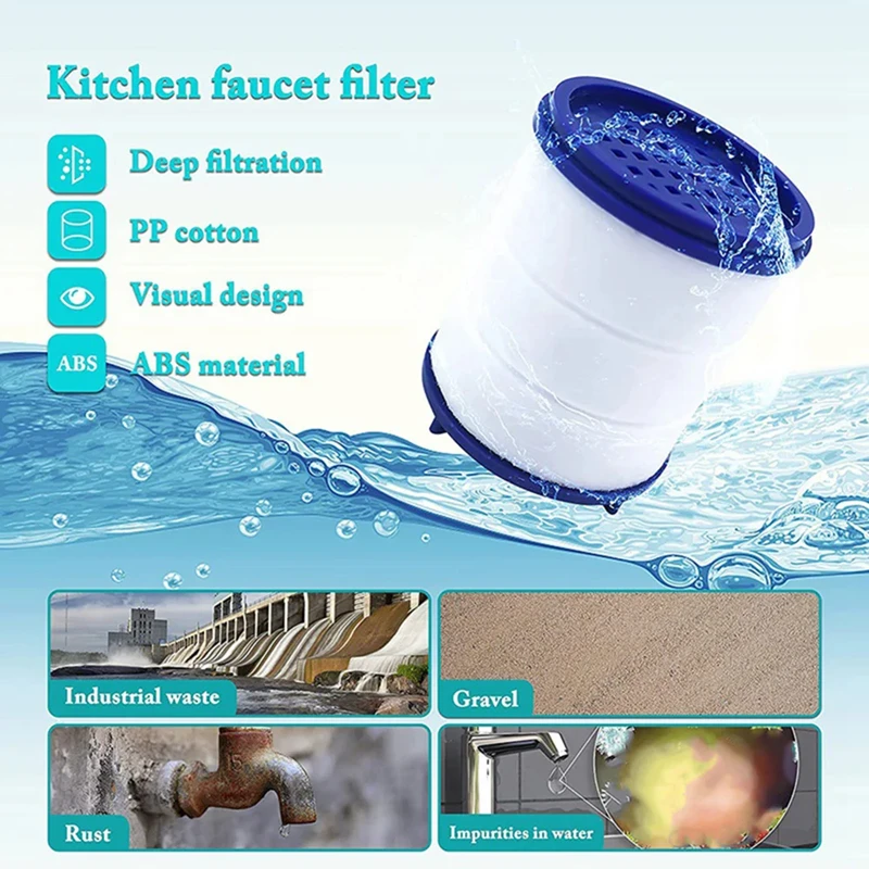 Faucet Filter General Faucet Extender Faucet Filter Elements Water Purifier Filter For Shower PP Cotton Filtration Purifier Soften Hard Water