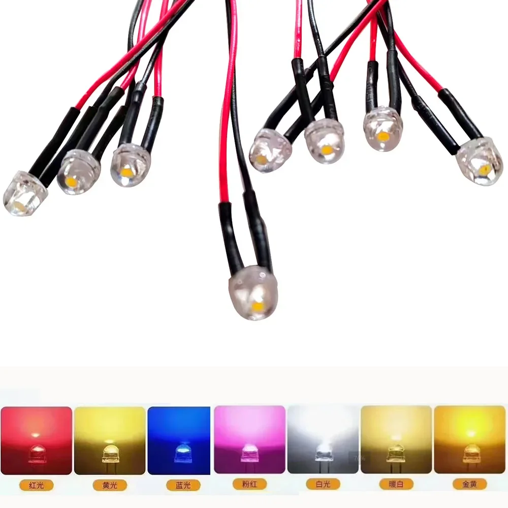 Description Picture 2 of item30pcs/lot white 5MMF5 Straw Hat LED Chandelier Crystal Lamp Beads Big Core Chip 6-7LM Light emitting diodes leds DIY lights Pre-