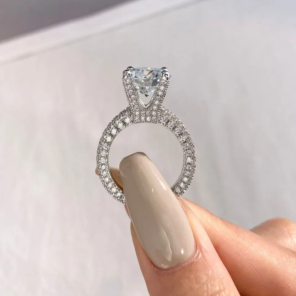 Wedding Band For Men Luxury 5ct Moissanite Engagement Ring For