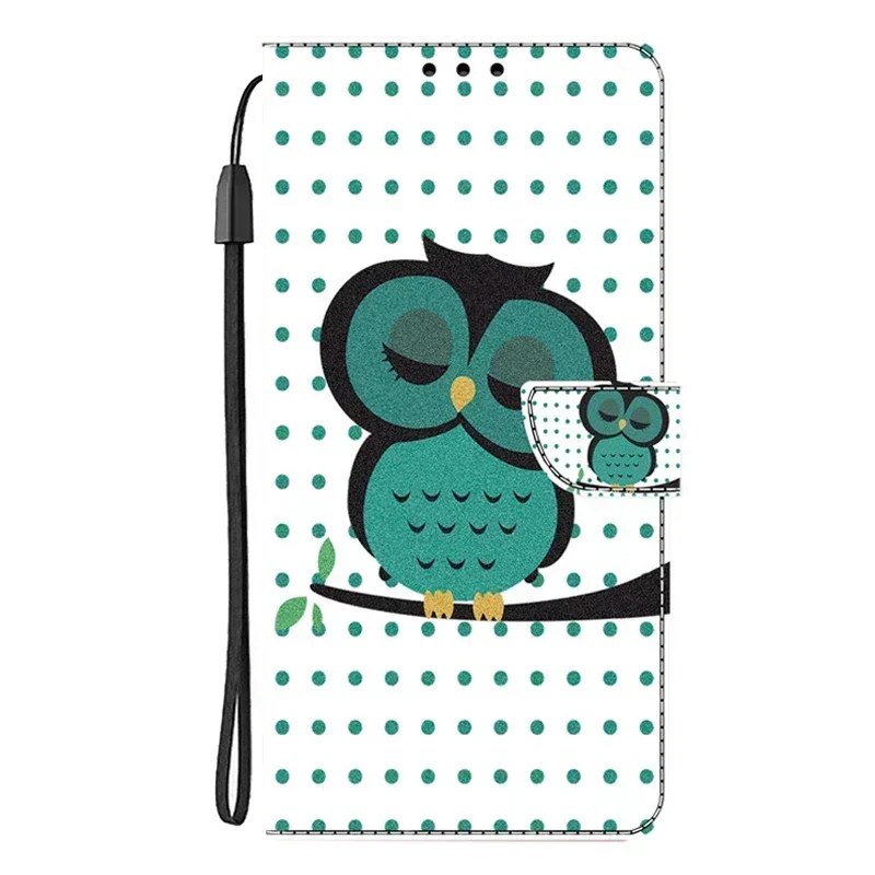 Elegant Leather Flip Wallet Phone Case with Magnetic Stand - Cute Design
