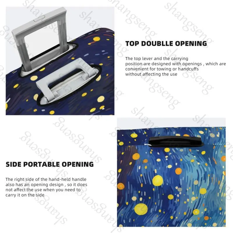 Starry Sky van gogh Thicken Luggage Cover Elasticity Trolley dust cover Suitcase Protection Suitcase Case Accessories