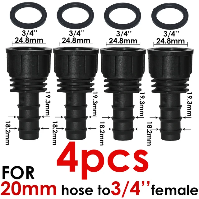 Kesla 4Db Javító Szál Csatlakozó 1/2 "3/4" Női Férfi És Barb 16 Mm 20 25 Pe Tömlő Adapter Csepegtető Öntözőrendszer Kertcső - Image 5