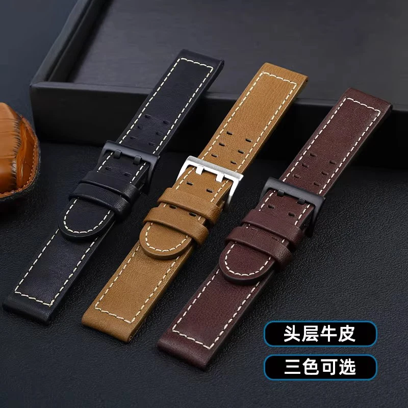 Premium Cowhide Leather Watch Strap for Men - 20mm/22mm - Aviation Collection