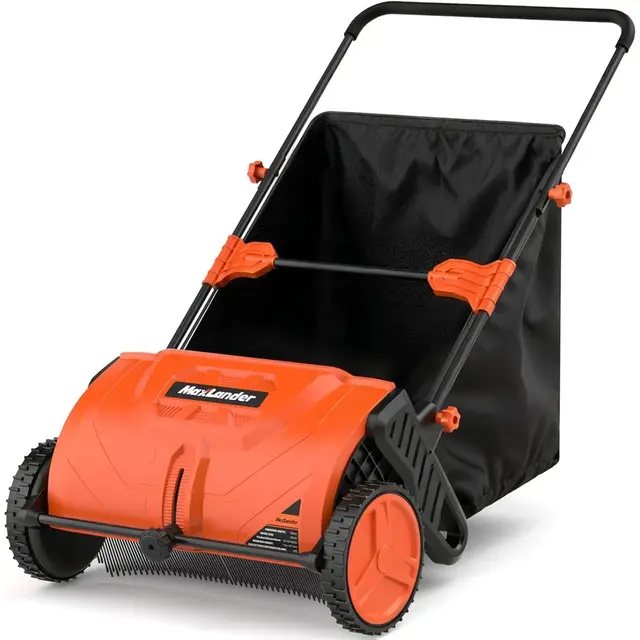 21 Adjustable Lawn Sweeper with 3.5 Cubic Ft. Hopper for Leaves, Grass, and Debris 1