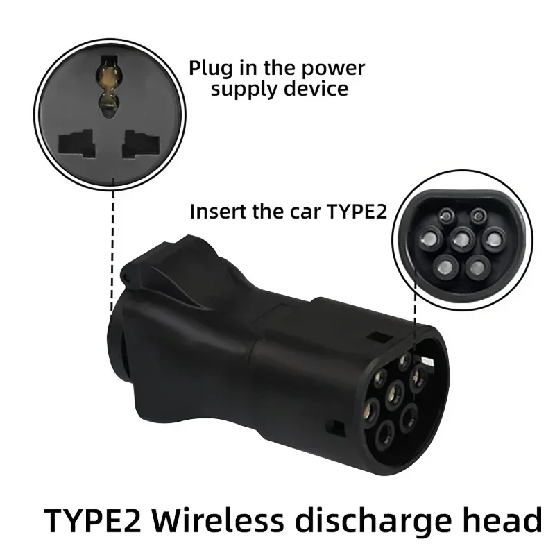Ev charger 16A Electric Vehicle Charger Adapter Plug V2L For MG4 For MG5 Discharge Type 2 Tool Schuko To EU Socket Universal Connector 470&Omega;