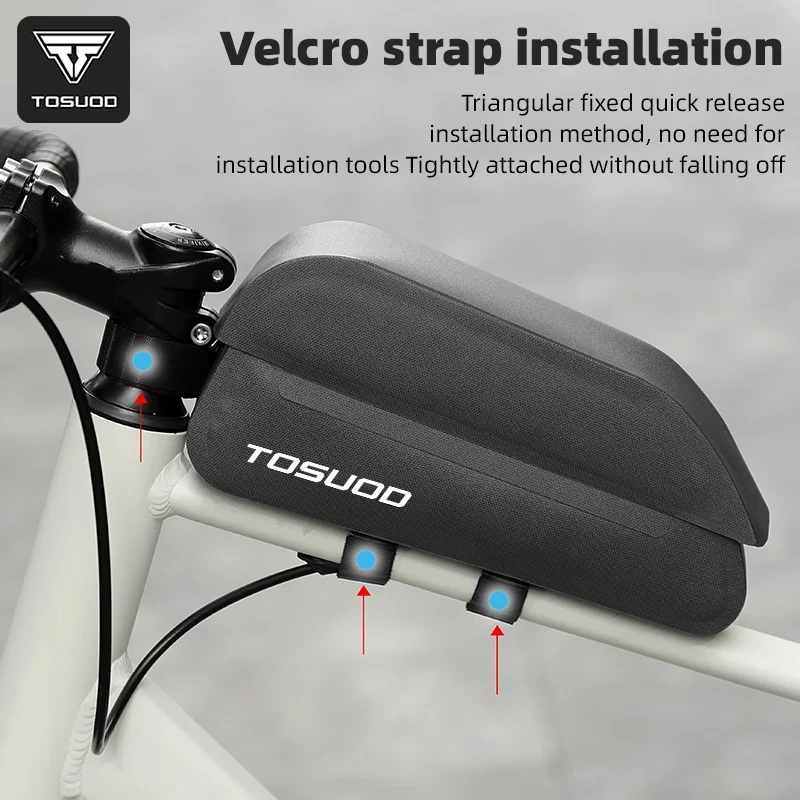 TOSUOD TSF012-01 Bicycle Top Tube Bag Magnetic 1.5L Waterproof