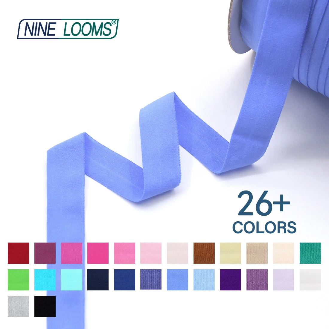 NINE LOOMS Matte Fold Over Elastics FOE 3/4" 20mm Solid Non-Shiny Spandex Bands Unterwäsche Dessous Kleid Nähbesatz 2 5 10 Yard – Detail 21