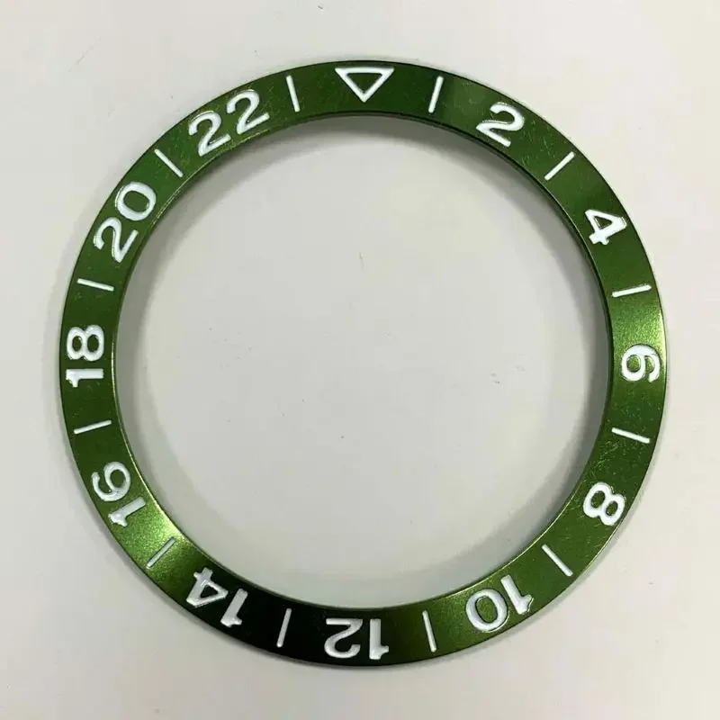 Aluminum Sloping Watch Bezel Insert with GMT Font, 38x30.5mm
