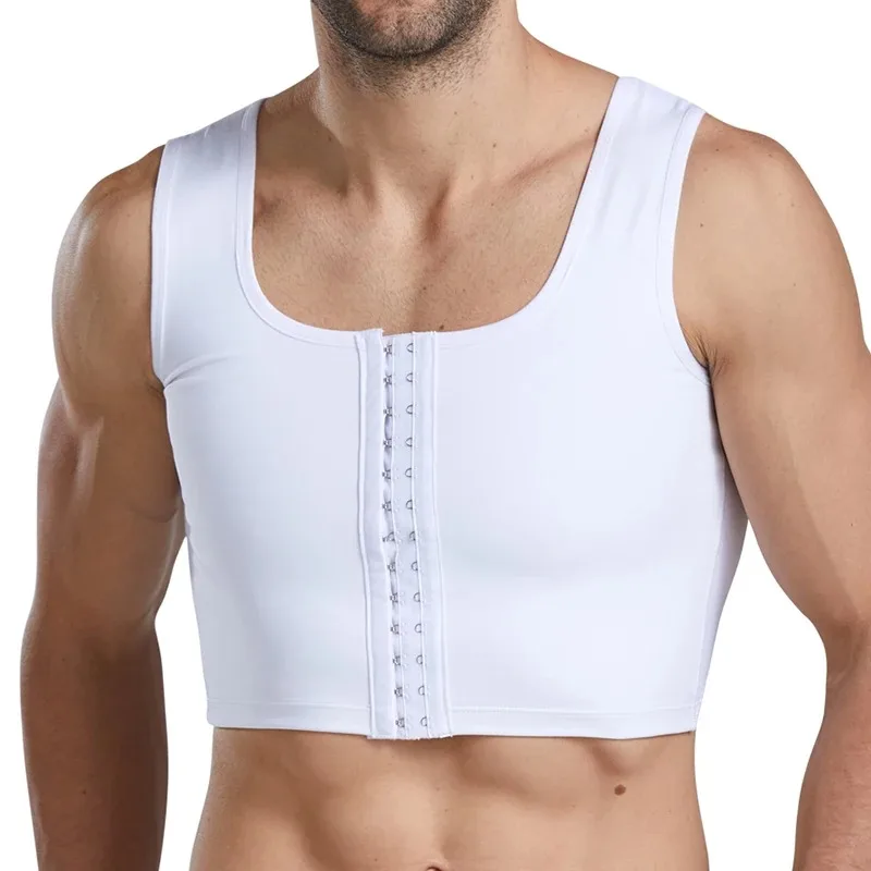 【Top-Rated Product】 Men Chest Binder Gynecomastia Compression Vest Underwear TopBreathable Buckle Reduction Shapewear.