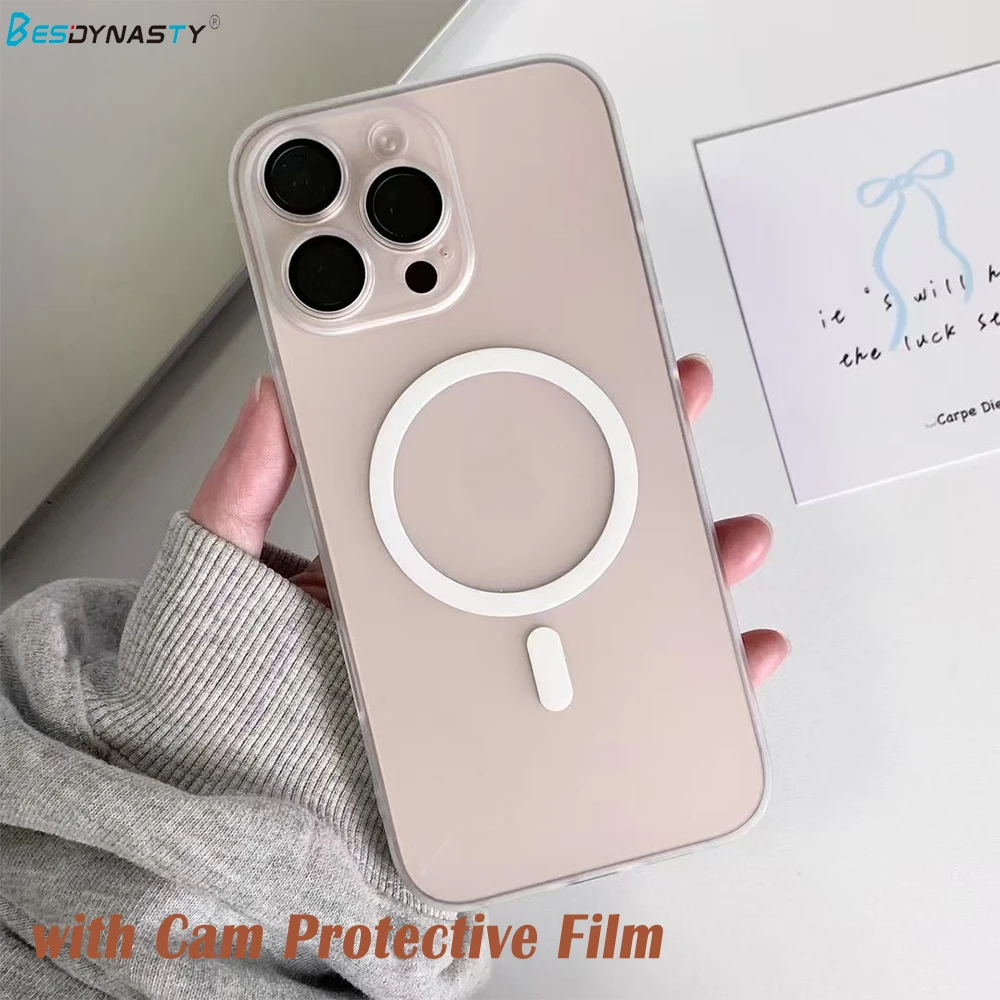 Matte Ultra-Thin Magnetic Wireless Charging Case - Hard Translucent Cover