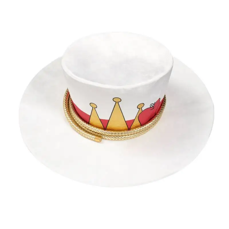 DAZCOS Lucifer Cosplay Hat White Red Cap Halloween Costume Party Props for Adult Lucifer Morningstar Cosplay Hat for Christmas