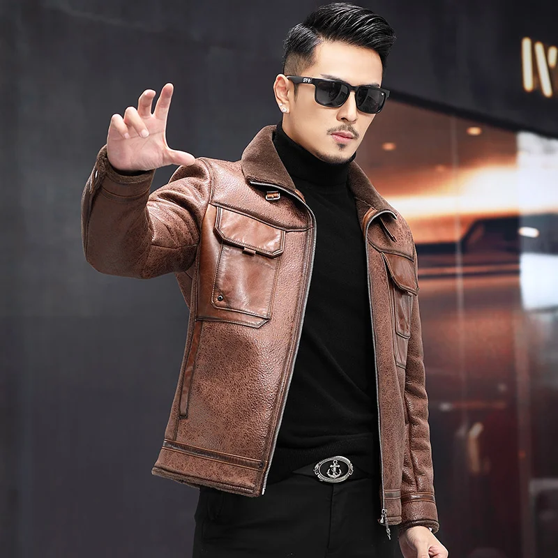 

Wool Coats Homme Coat 100% Real High Jacket Warm Suede Casaul Motorcycle quality and Jackets Men's Clothing Veste Winter Men