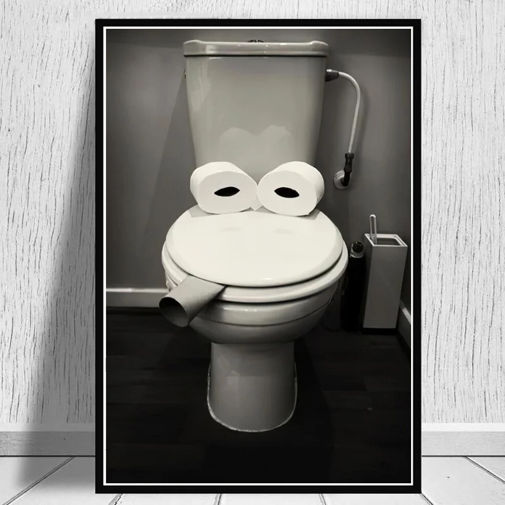Ne Rien Jeter Dans Les Toilettes Humour Toilette Humoristique Noir et Blanc Affiche Murale, Grenouille Closestool,  Impressions Sur Toile, Décor De Toilette, Peinture Pour Salle De Bain,  Drôle | AliExpress