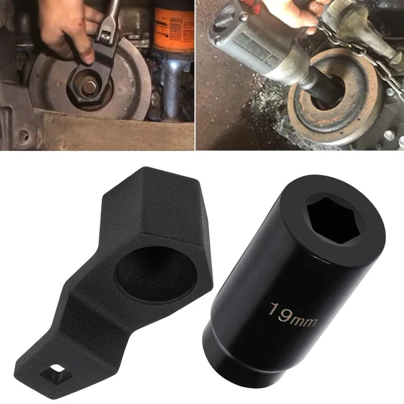 

TENG MILE 19 MM Harmonic Balancer Socket & 50MM Crankshaft Crank Pulley Wrench Holder for Honda and Acura Engines