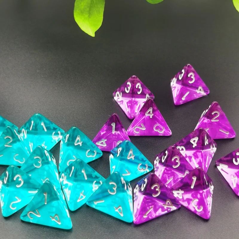 Acrylic Dice Set Polyhedral 4 Faces Dice Faces And Gestures Board game Transparent For DND Or COC Game 10Pcs /Set