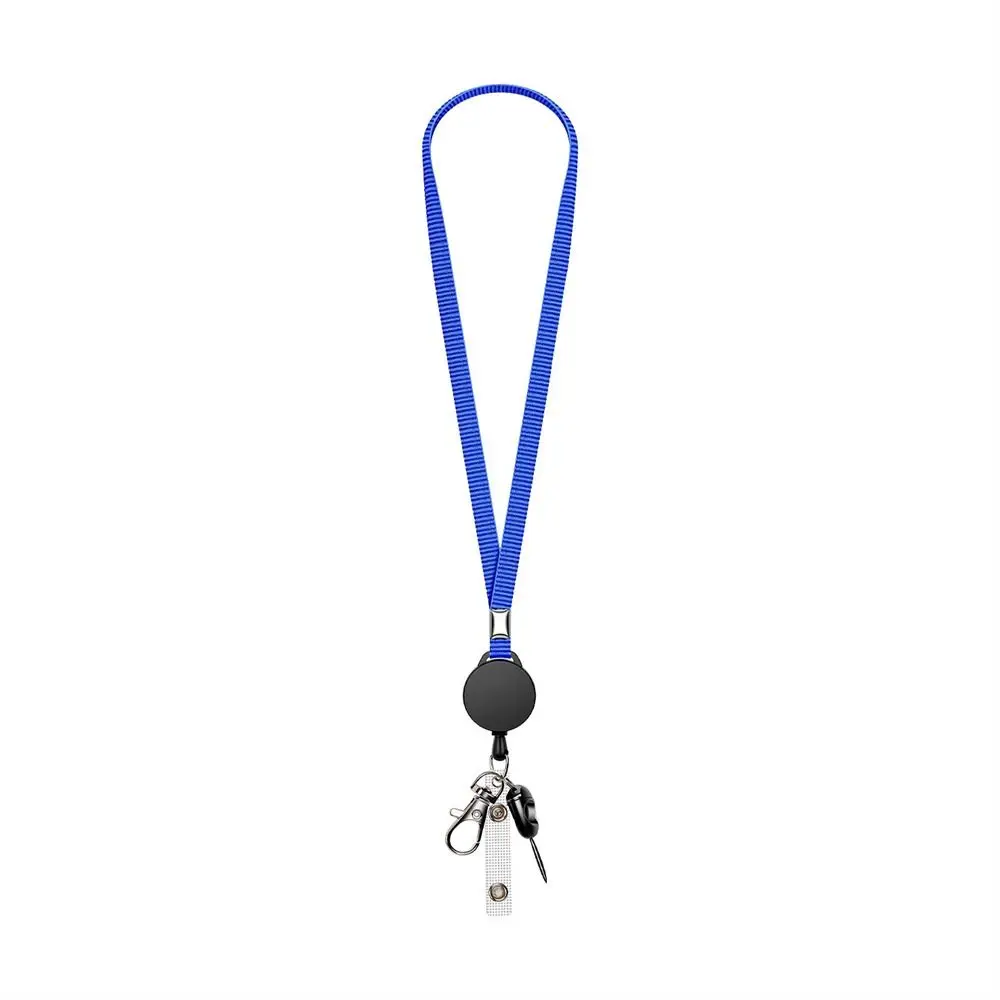 Premium Retractable Badge Holder with Neck Strap and Keychain Lanyard