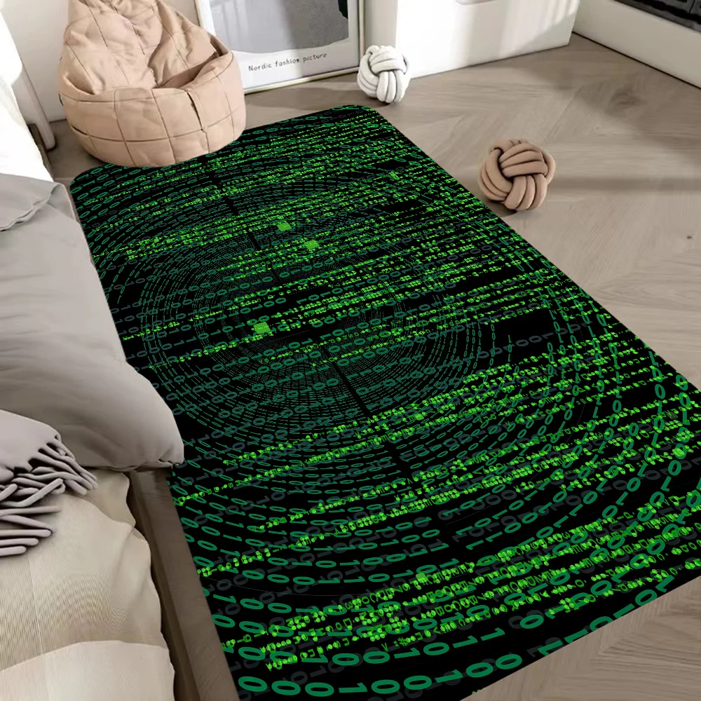 Binary Code The Matrix Program Chart Hallway Carpet Washable Non-Slip Living Room Sofa Chairs Area Mat Kitchen Doormat Area Rug 4