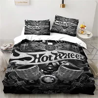 3D Hot Wheels Racing printed bedding set pillowcase quilt cover bedspread set children's room bedding set luxury birthday gift 2