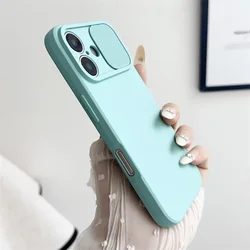 Sleek Shockproof Silicone Phone Case with Slide Camera Lens Protection - iPhone 12 Mini (Sky Blue)