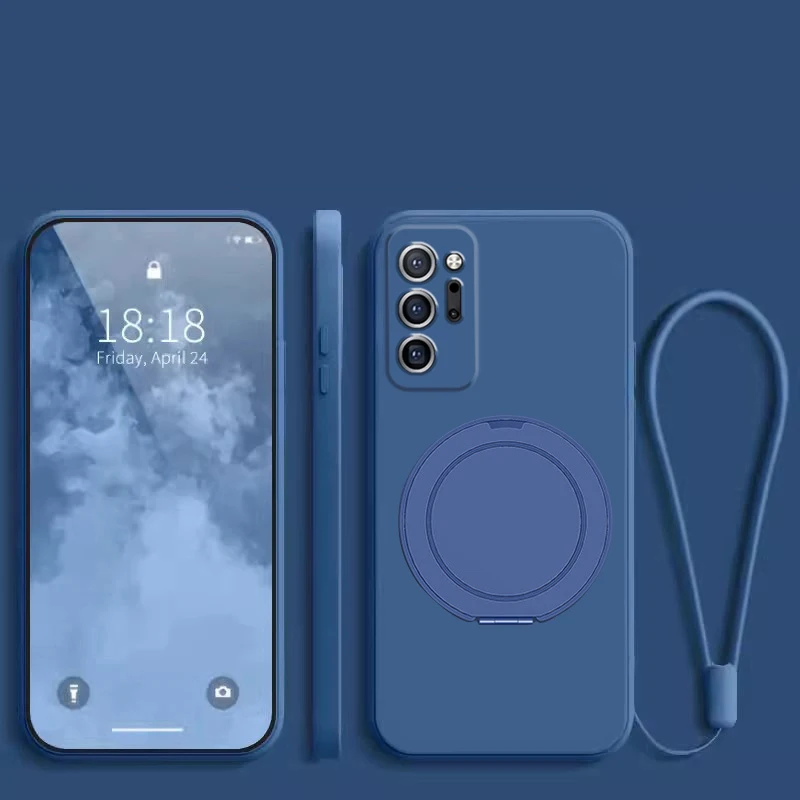 Silicone Protective Phone Case with Magnetic Holder and Screen Protector