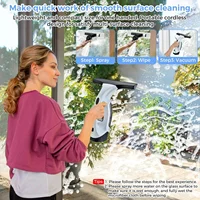 Cordless Window Vacuum Cleaner Rechargable 3-in-1 Spray/Clean/Suck Window Cleaning Tool Set for Showers Mirrors Tiles Home Use 5