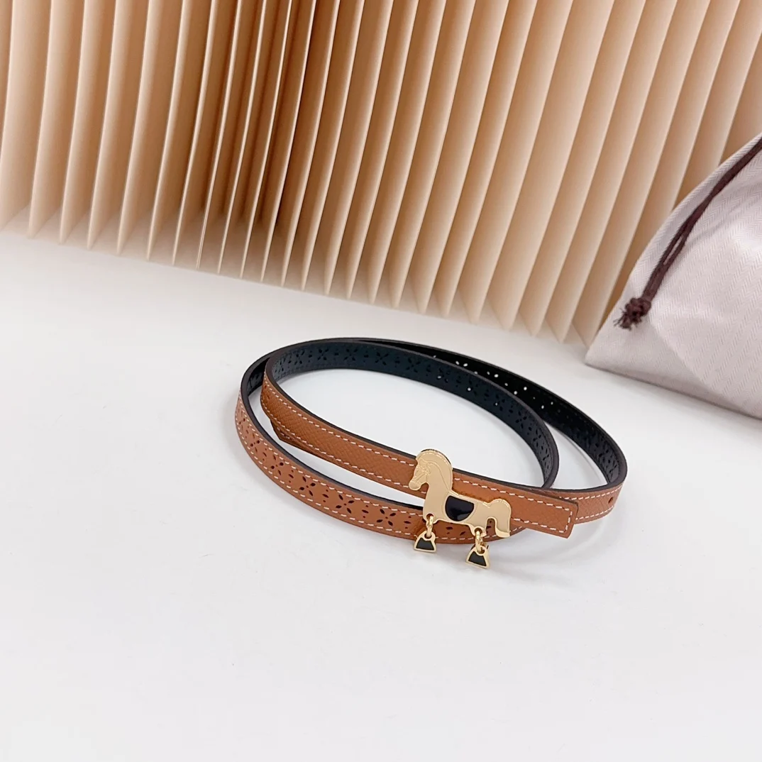 

New French designer custom calf leather women's belt