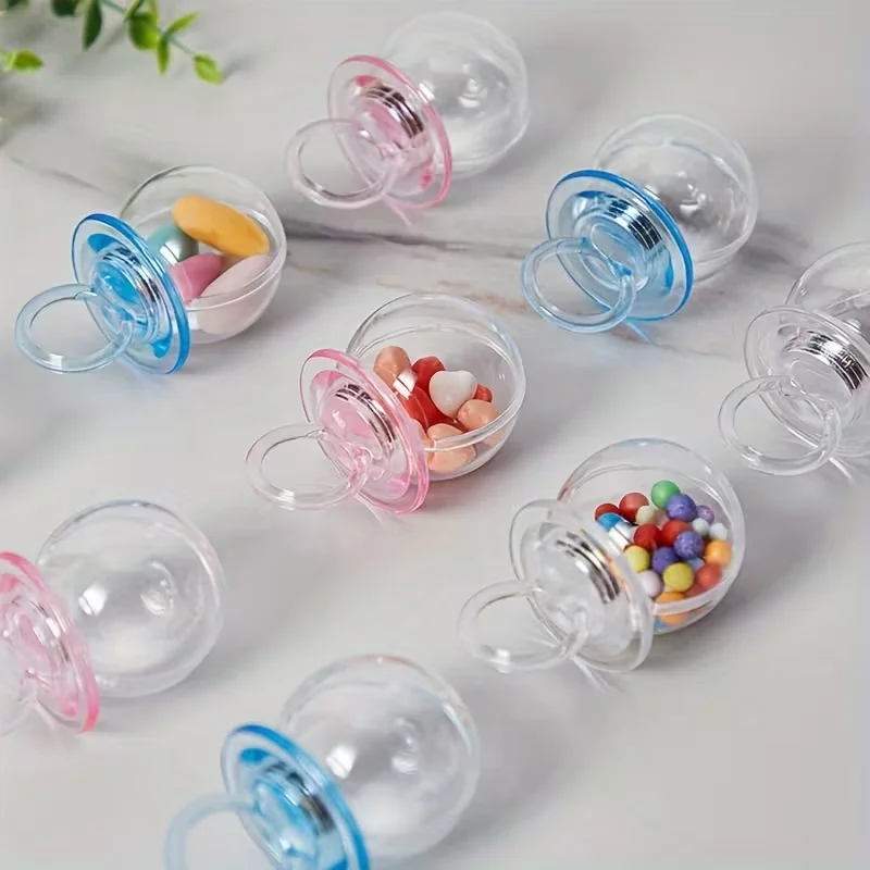 6/12 Stück Transparente Plastik-Süßigkeitenbox Niedliche Schnullerform Aufbewahrungsbox Baby-Shower Kindergeburtstag Geschenkverpackung Hochzeit – Detail 4