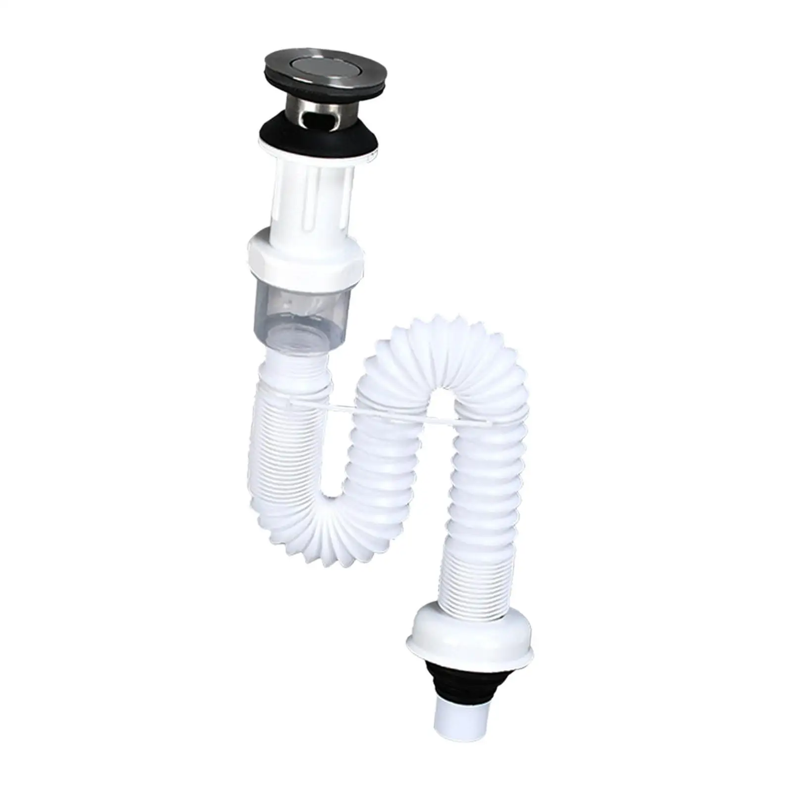 

Bathroom Sink Drain Pipe Drain Hose Easy Installation Waste Water Pipe Extension Hose Drain Tubing Pipe for Bathroom Kitchen