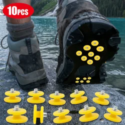 Chaussures antidérapantes en Silicone, 10 clous antidérapants pour escalade sur neige, Crampons, randonnée 