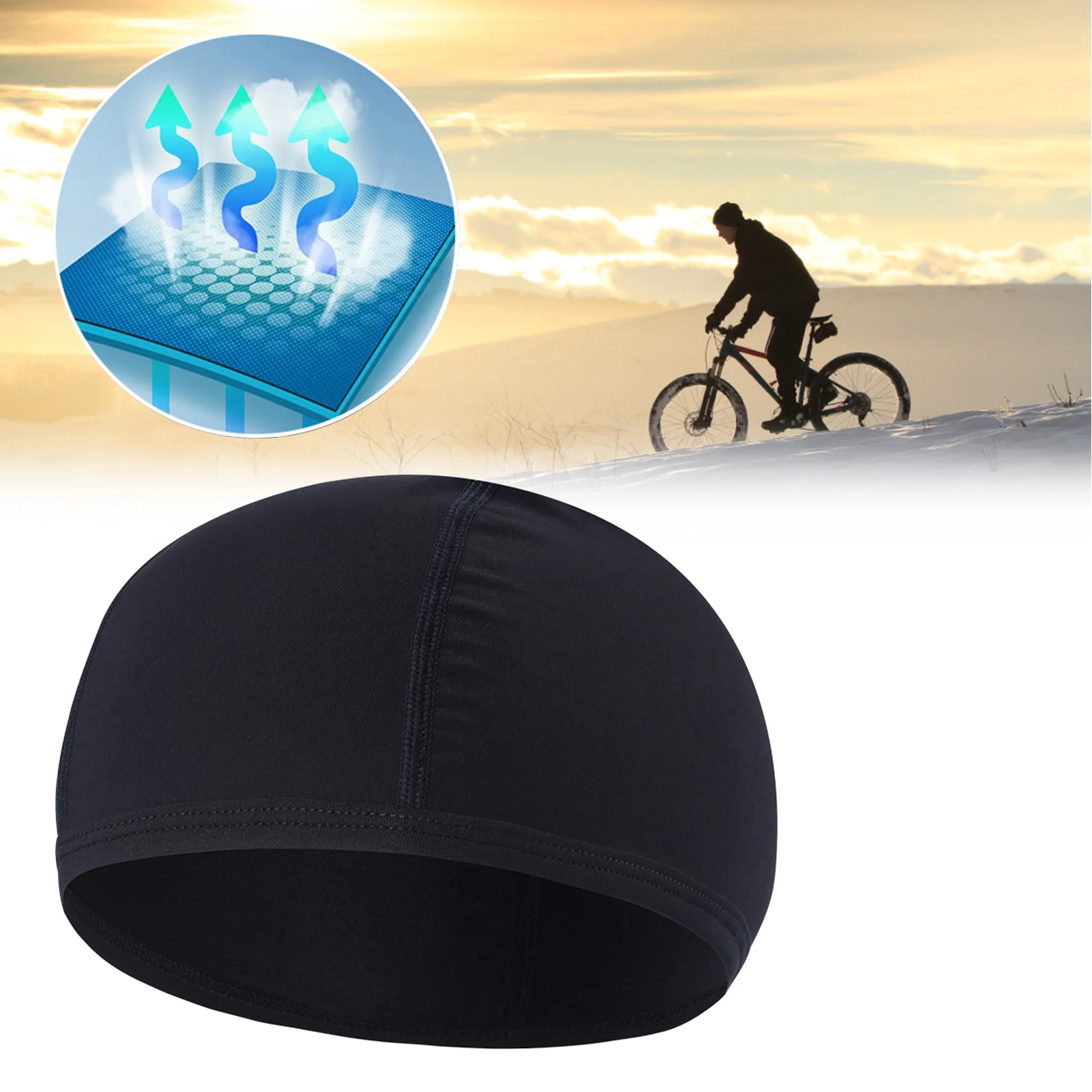 Cooling Skull Cap Quick Drying Cycling Hat Sweat Wicking Running Beanie