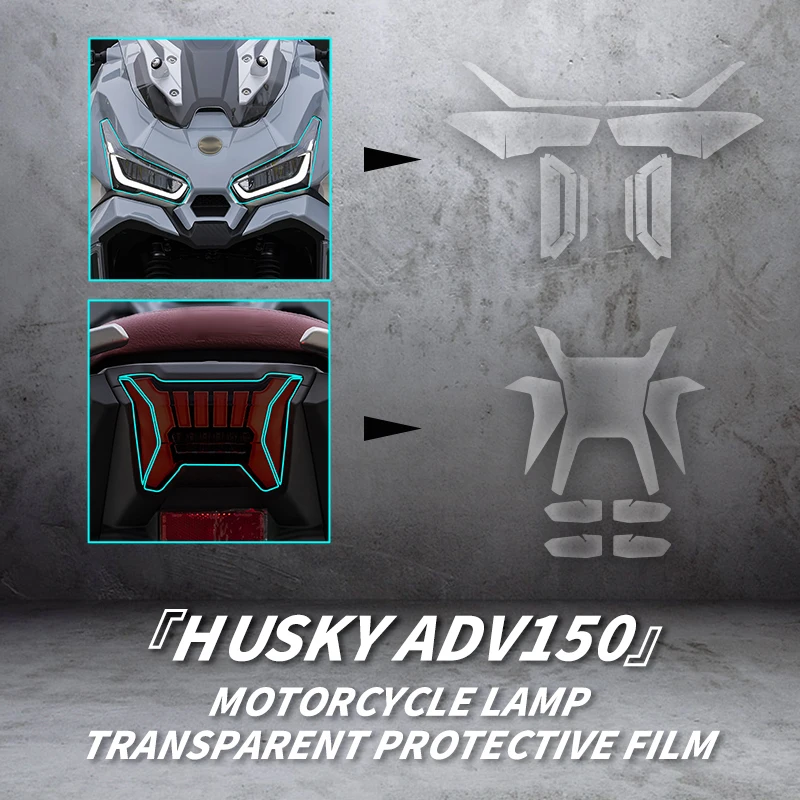 

For SYM HUSKY ADV150 Motorcycle Accessories Lamp Transparent Protective Film Headlight And Taillight Speedometer Stickers