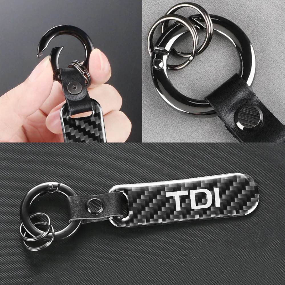 Car KeyChain Personalized Customize Logo Carbon Fiber Key Ring