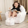 Kids Sofa with Ottoman, Shell-Like Sofa for Boys and Girls, White with Shinny 4