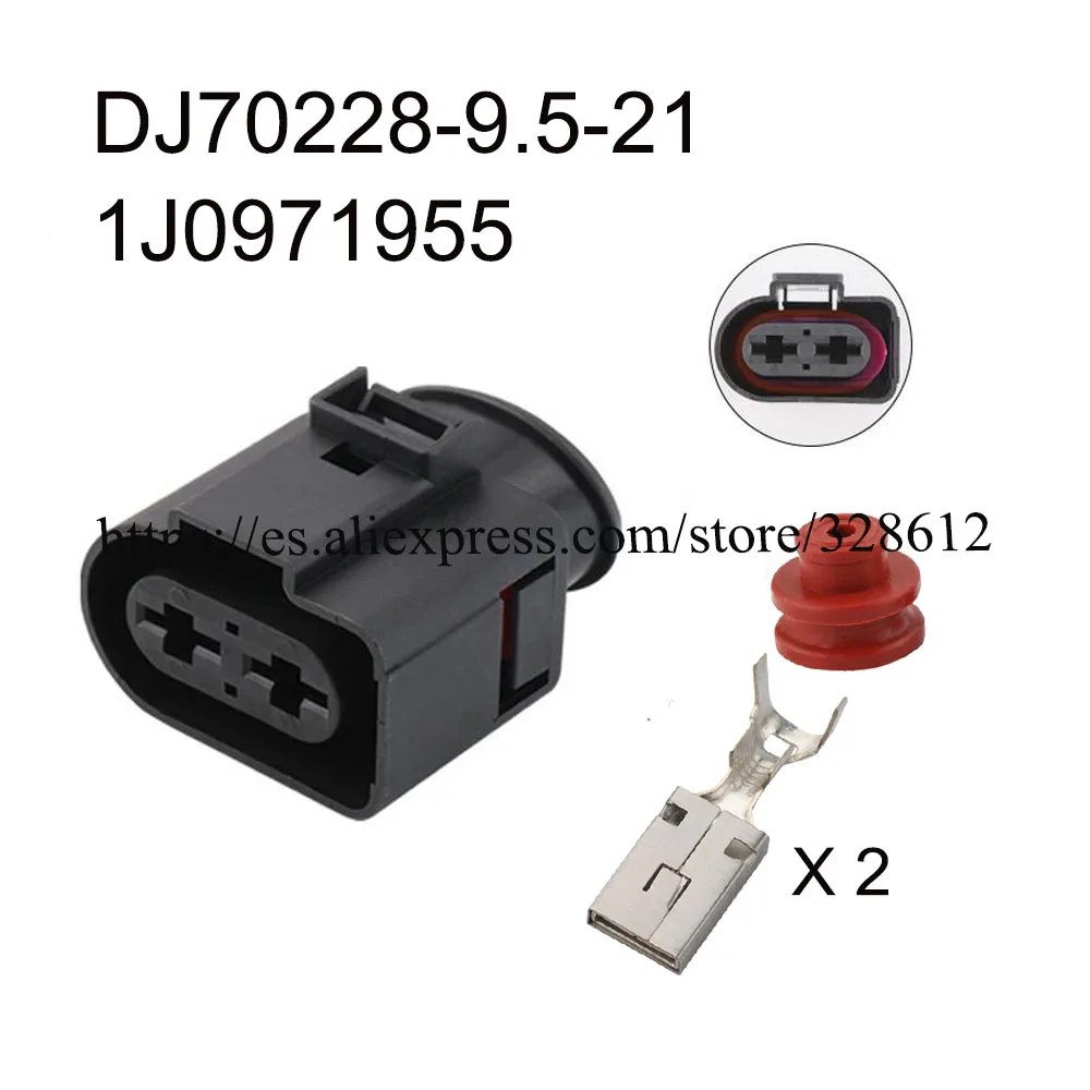 

100SET DJ70228-9.5-21 Car wire female cable 2 pin Waterproof automotive connector Plug socket include terminal seal 1J0971955