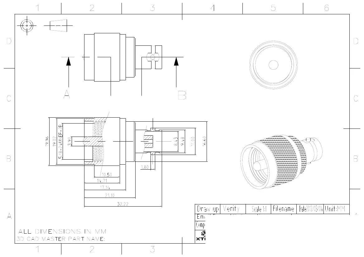 BNC to UHF Adapter Female to Male Straight RF Coaxial Connector