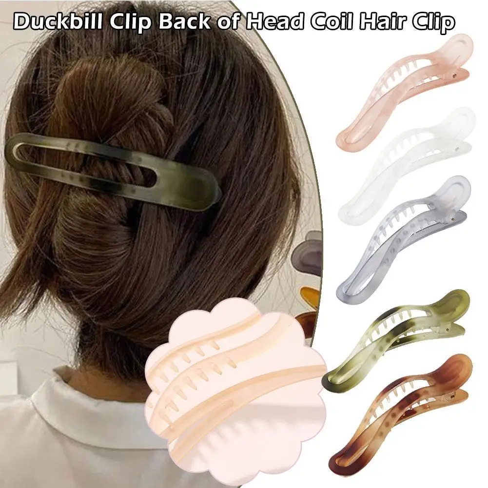 

1 Pcs Hair Grip Korean Style Gripping Clip Hair Grabbing Frosted Duck Beak Clip Back Head Hair Clip Shark Clip Hair Accessory