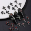 10pcs/pack Punk style three-dimensional cross personalized nail art alloy decoration, Halloween dark style cross DIY decoration 2