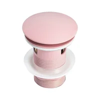 ท่อน้ำทิ้งอ่างล้างหน้าทองเหลืองสีโรสโกลด์ พร้อมฝาปิดแบบกด ท่อน้ำทิ้งทองเหลืองขัดเงาสีทอง/ชมพู สำหรับอ่างล้างหน้าในห้องน้ำ พร้อมและไม่มีระบบกันน้ำล้น 3