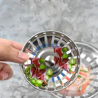 Stainless Steel Kitchen Sink Strainer Plug Waste Drain Stopper Filter Double Tank Drain Plug Head Washbasin Sink Accessories 2