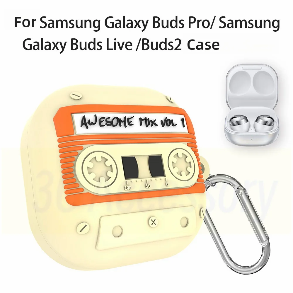 Nuovo Per Samsung Galaxy Buds Fe/Live/Pro/2 Cartoon Retro Cassette Tape Design Auricolare Bluetooth Protettivo Per Galaxy Buds Fe