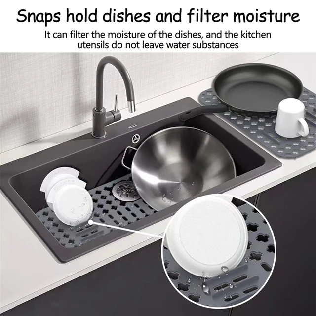 Kitchen Hollow Sink Mats Drainage Mats Dish Drying Mats Multifunctional  Kitchen Accessories Silicone Placemats Heat thickening