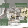 Cosmetics Storage Box With Lid and Handle Large Makeup Organizer Box Drawers for Skincare Display Cases Countertop, Bathroom 3