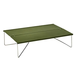 Compact Ultralight Aluminium Outdoor Folding Table for Hiking, Picnic, BBQ, and Camping (Green)