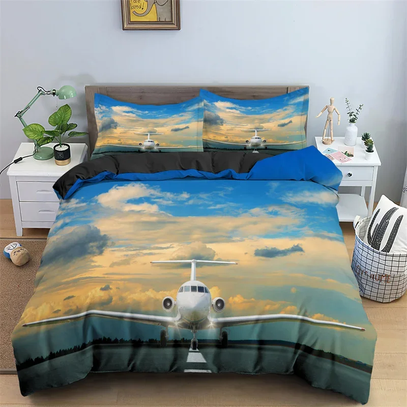 3D Flugzeug Gedruckt Bettwäsche Set Kinder Erwachsene 2/3 stücke Bettbezug Mit Kissenbezug Tröster Bettwäsche Quilt Abdeckung Luxus Bettwäsche set – Detail 16