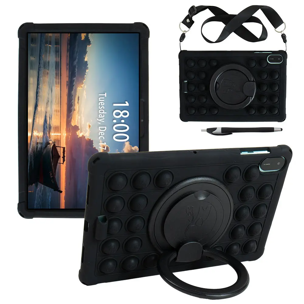 Bubble Pop Rotating Soft Silicone Case - Kids Safe Tablet Stand Cover