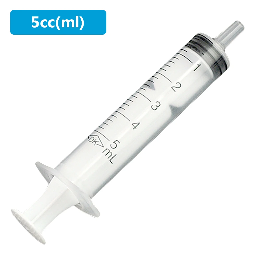 5ML With OPP Nutrient Mini Syringe Measuring Tool Pet Feeding Disposable Injector Plastic Syringe Without Needle 5ML 100Pcs/Set 6