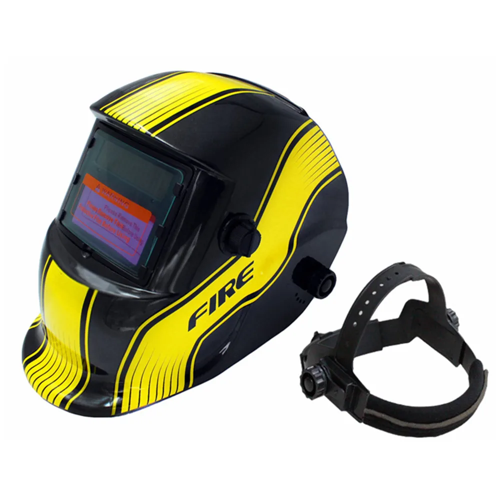 Automatic Darkening Welding Mask for Helmet Goggles Light Filter Welder's Soldering Work welder cap mma tig Yellowstripe | Инструменты