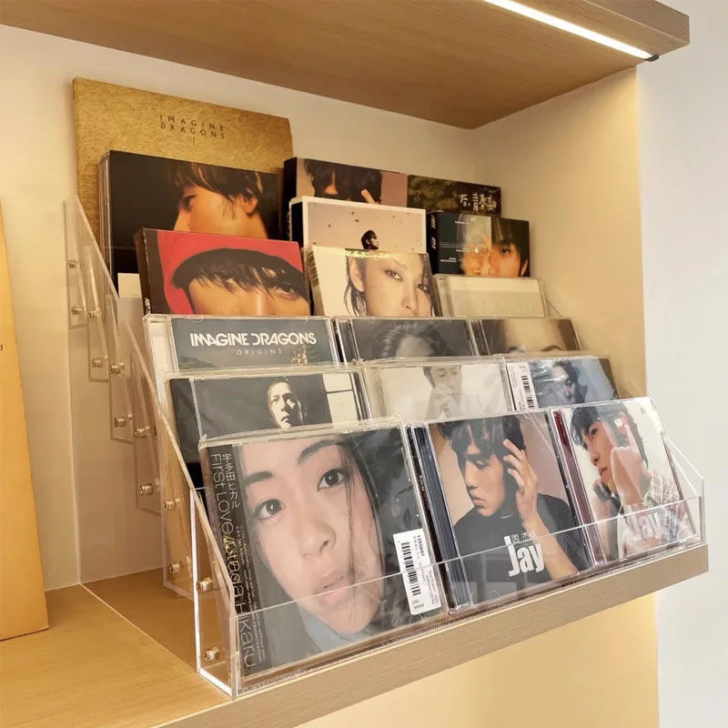 유명 가수 CD 잡지 애니메이션 소품 정리대 수납 홈 데코레이션 디스플레이 캐비닛 아크릴 CD 앨범 디스플레이 랙