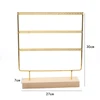 Présentoir de boucles d'oreilles à 3 niveaux et 72 trous, organisateur de rangement de bijoux en métal à 3 couches, support de Base en bois, arbre, support de clous d'oreille, cadeau